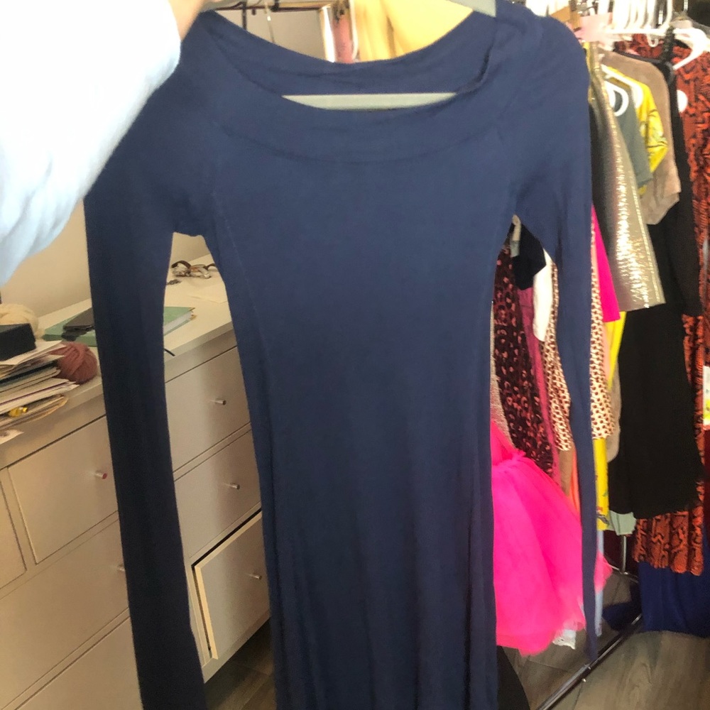 Navy tight dress with tail